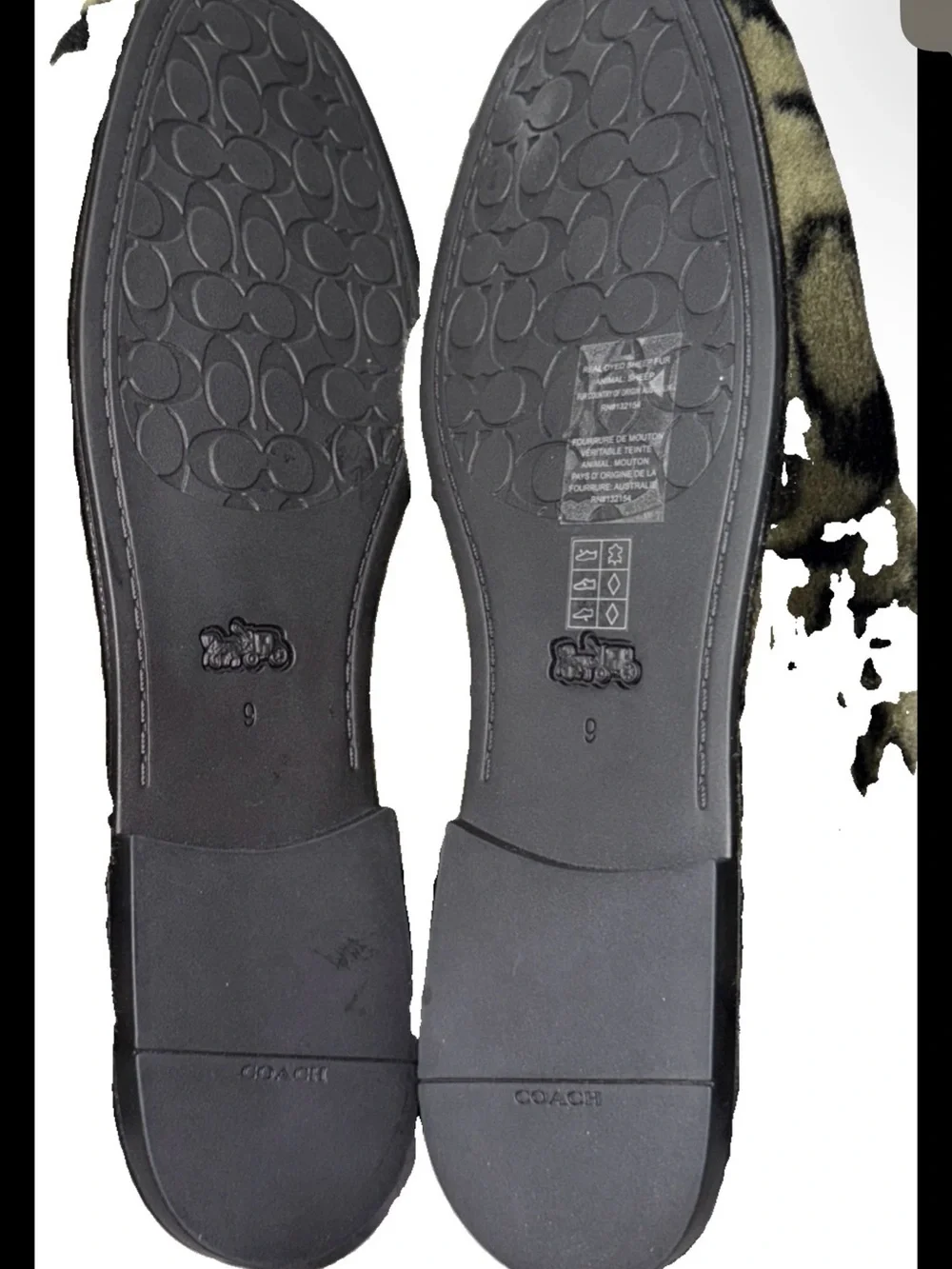 Coach Women’s Signature Shearling Slippers Size 9 in Olive - Picture 5 of 7